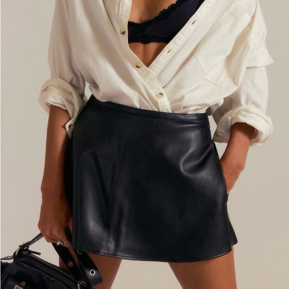 New! Free People / We the Free / vegan leather skort NWT